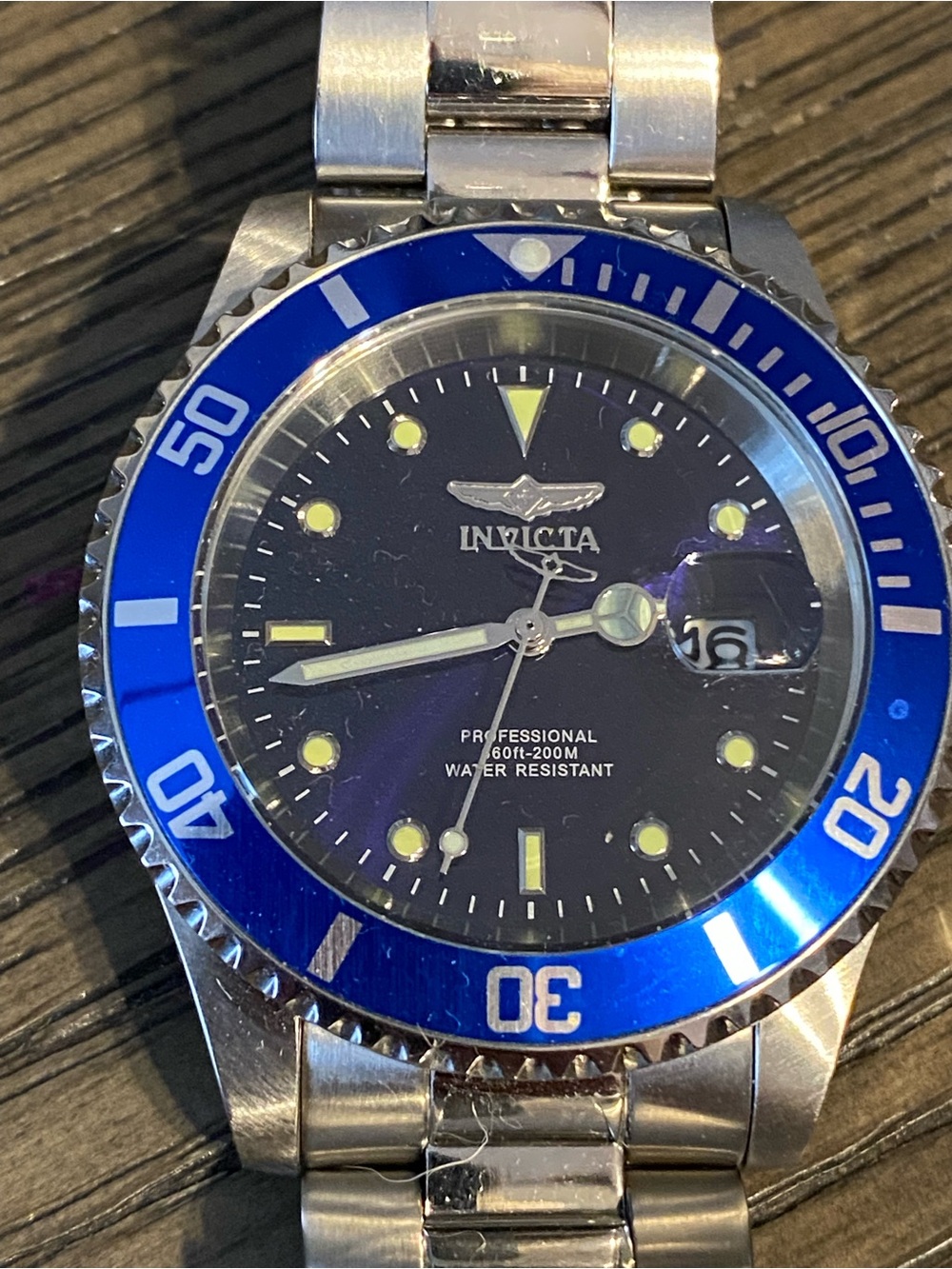 Invicta Men's Professional Blue Stainless Steel Dive Watch